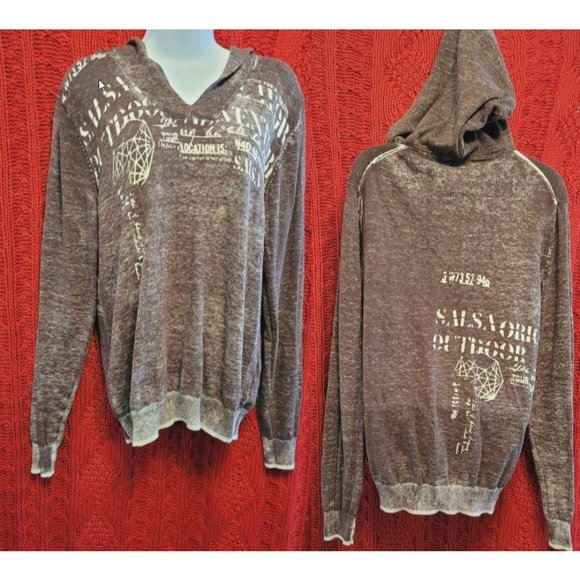 Salsa Jeans Brown Oversize Sweater With Hood - Picture 1 of 7